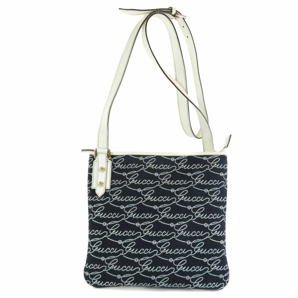 Gucci Logo Motif Shoulder Bag Canvas Leather - Picture 11 of 11